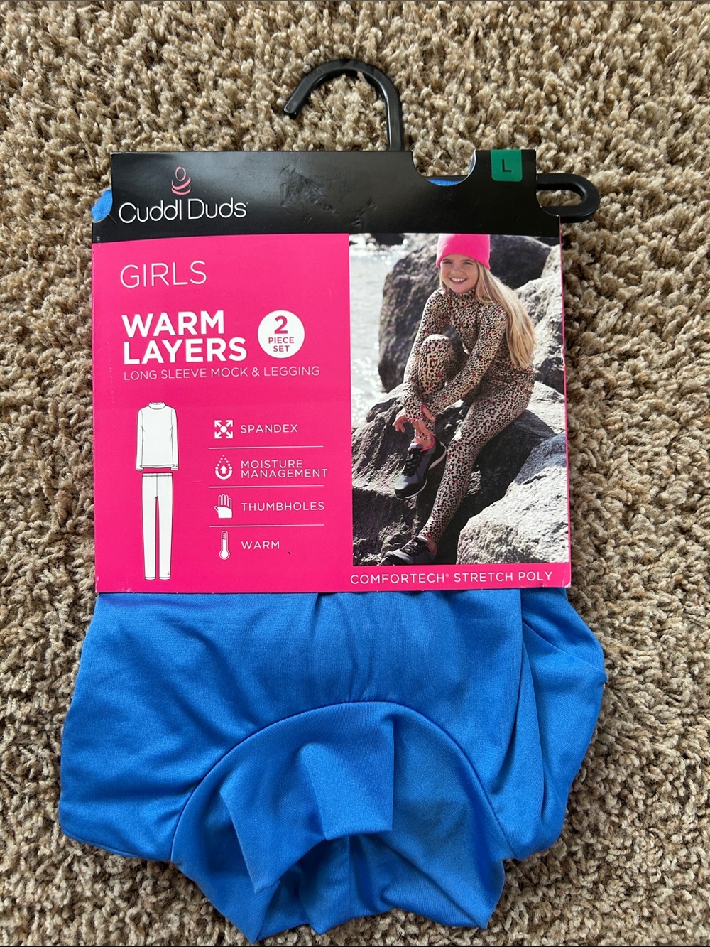 Cuddl Duds Girls Warm Layers Long Sleeve Mock & Legging Set